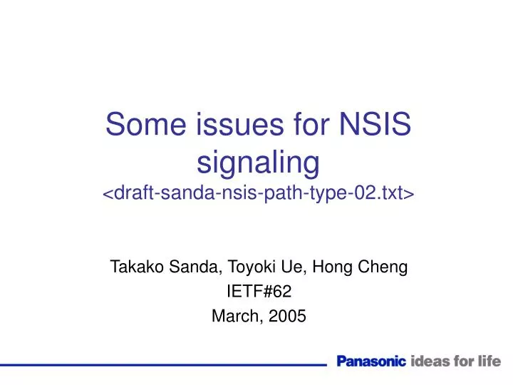 some issues for nsis signaling draft sanda nsis path type 02 txt