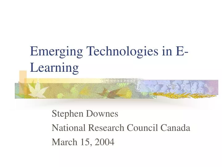 emerging technologies in e learning