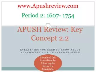 APUSH Review: Key Concept 2.2