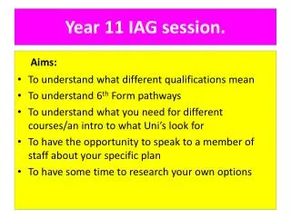 Year 11 IAG session.