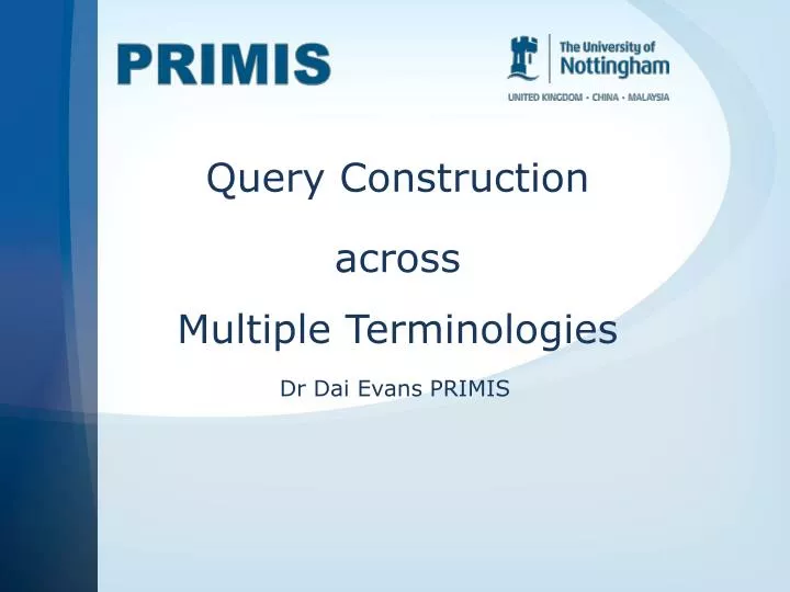 query construction across multiple terminologies