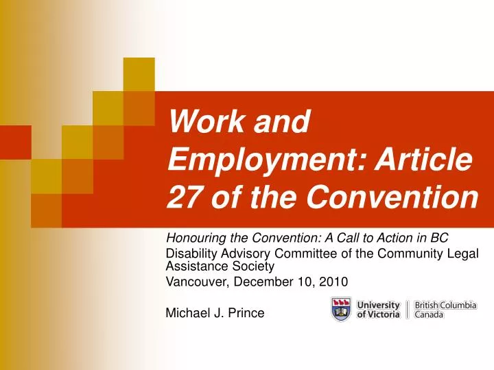 work and employment article 27 of the convention