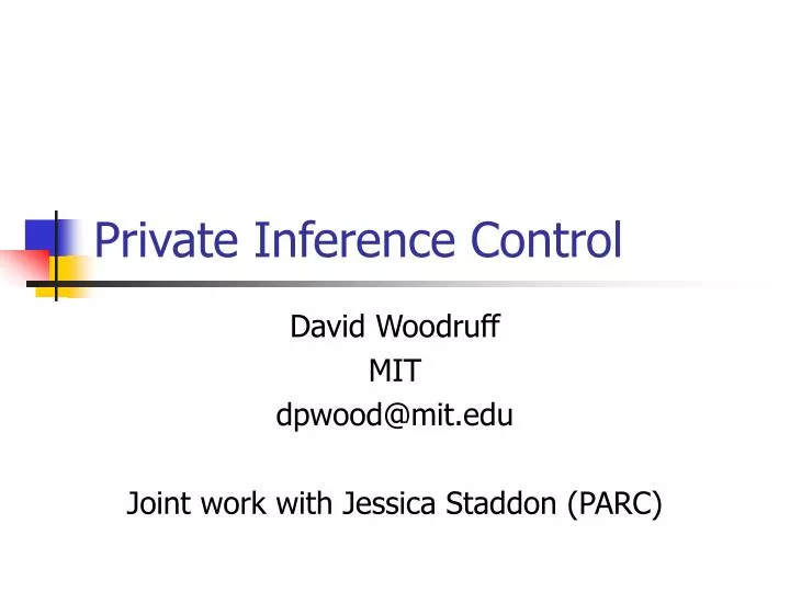 private inference control