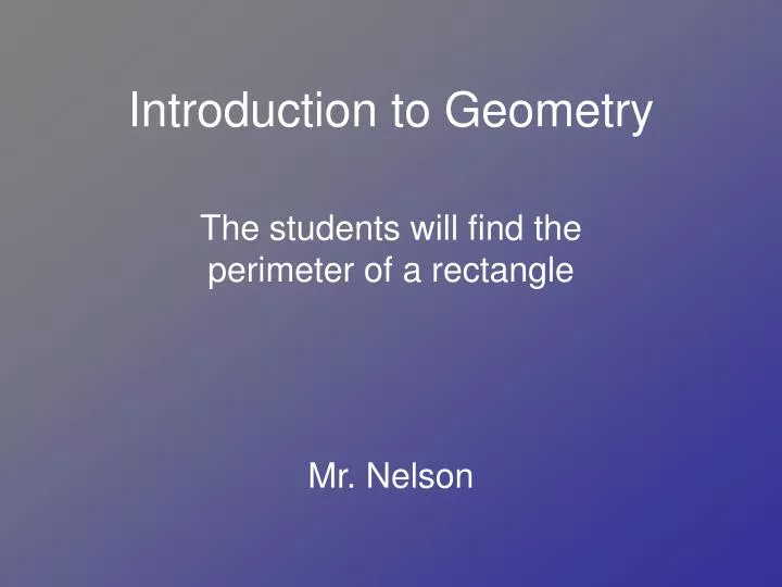introduction to geometry