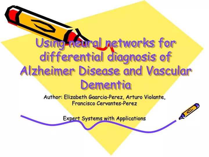 using neural networks for differential diagnosis of alzheimer disease and vascular dementia