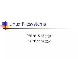 Linux Filesystems