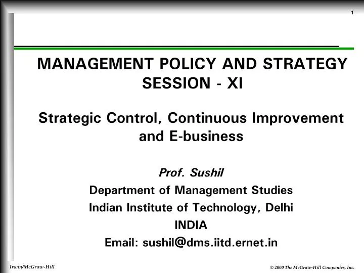 management policy and strategy session xi
