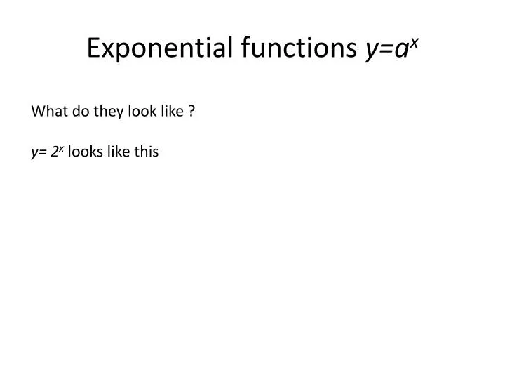 exponential functions y a x