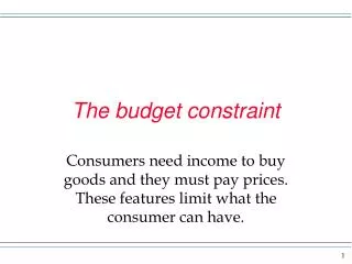 The budget constraint