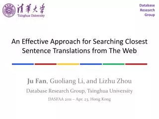 An Effective Approach for Searching Closest Sentence Translations from The Web