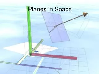 Planes in Space