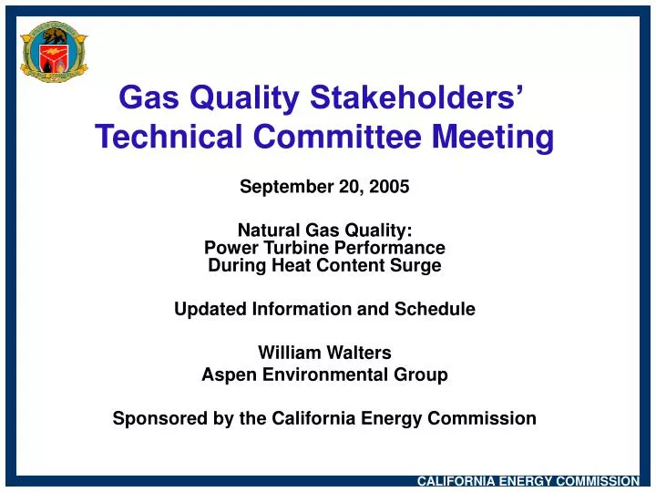 gas quality stakeholders technical committee meeting