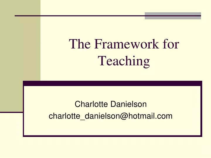 the framework for teaching