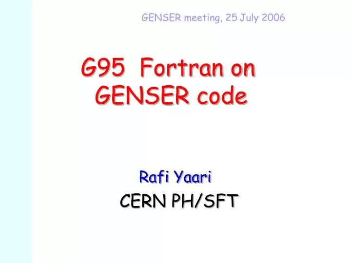 g95 fortran on genser code
