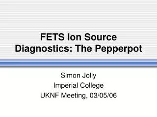 FETS Ion Source Diagnostics: The Pepperpot