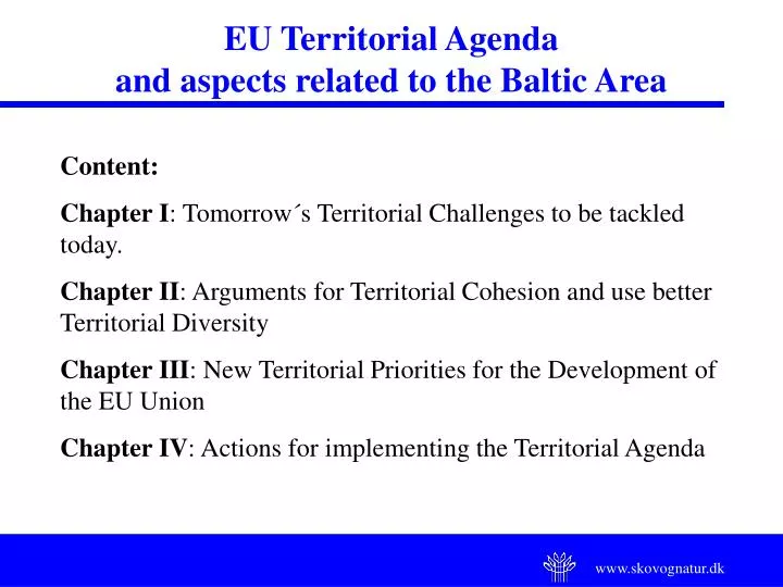 eu territorial agenda and aspects related to the baltic area