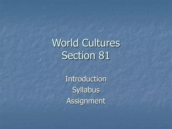 world cultures section 81