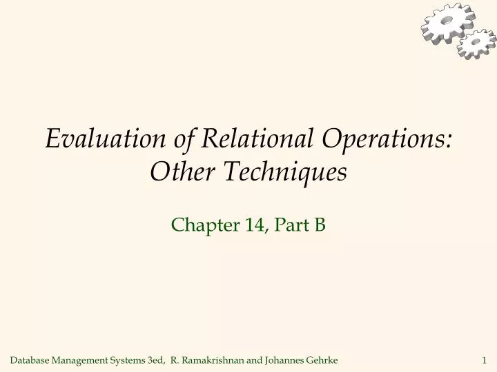 evaluation of relational operations other techniques