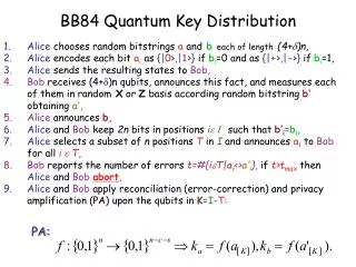 BB84 Quantum Key Distribution