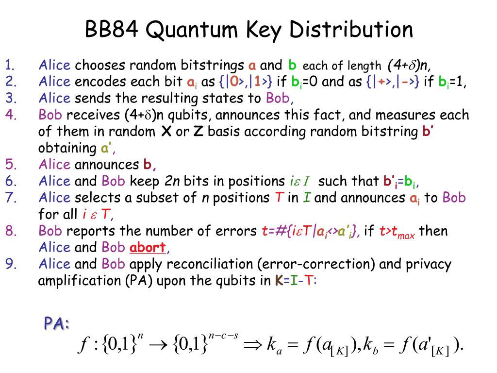 PPT - BB84 Quantum Key Distribution PowerPoint Presentation, free ...