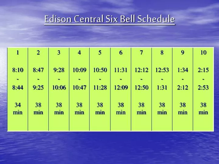 edison central six bell schedule