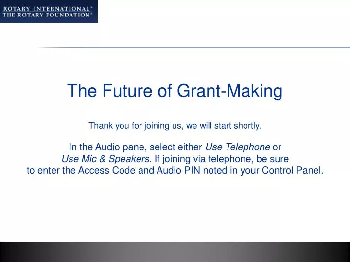 the future of grant making