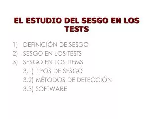 el estudio del sesgo en los tests