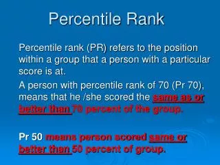 Percentile Rank
