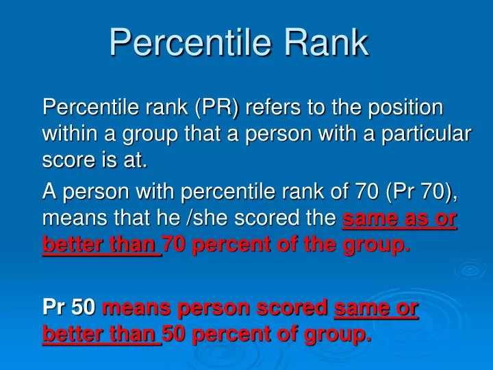 percentile rank