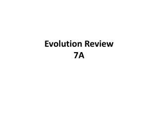 Evolution Review 7A