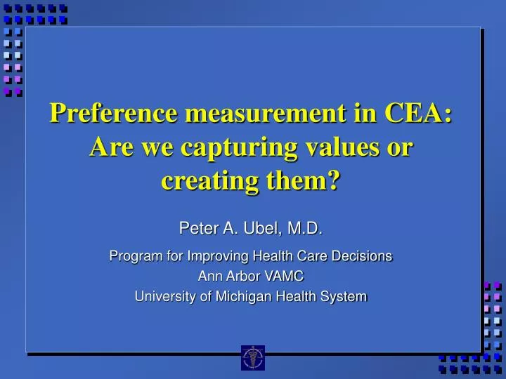 preference measurement in cea are we capturing values or creating them