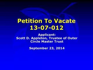 Petition To Vacate 13-07-012