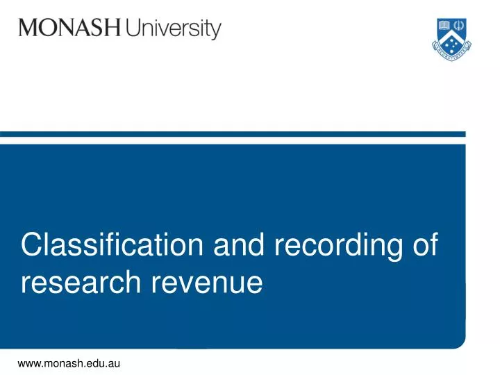 classification and recording of research revenue