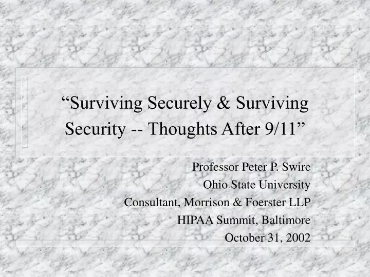 surviving securely surviving security thoughts after 9 11