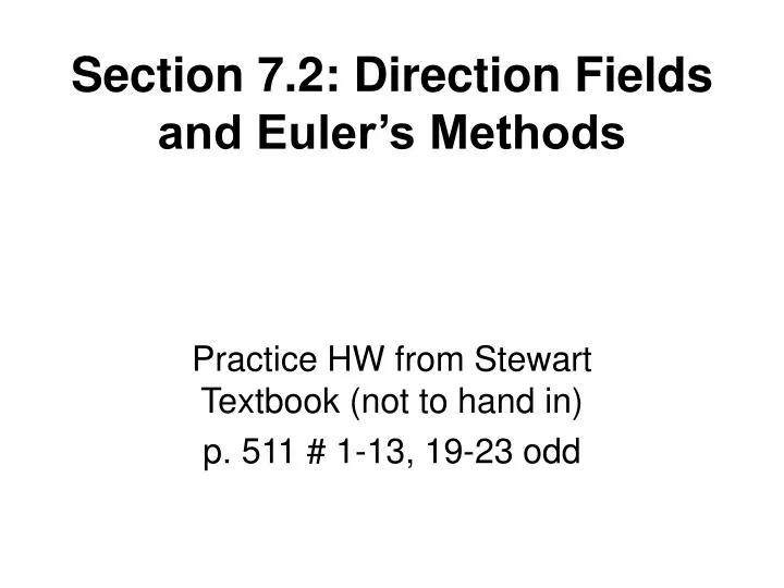 section 7 2 direction fields and euler s methods