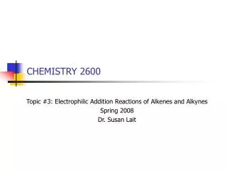 CHEMISTRY 2600