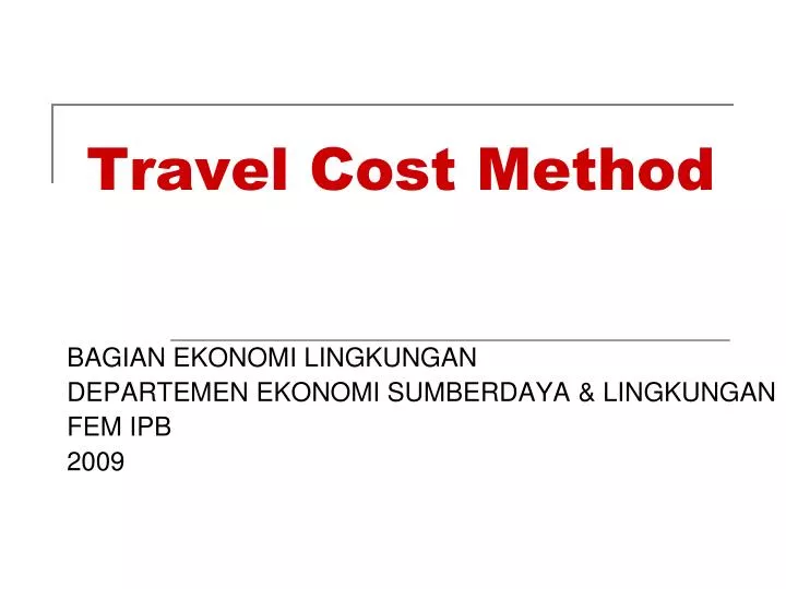 travel cost method