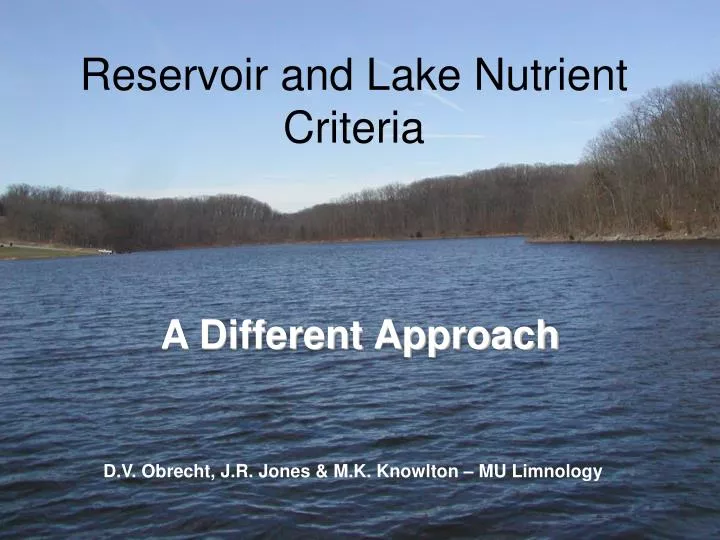 reservoir and lake nutrient criteria