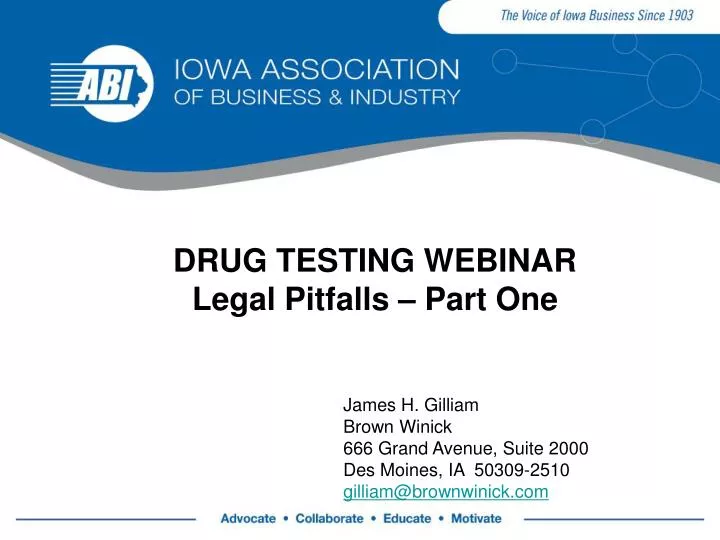 drug testing webinar legal pitfalls part one