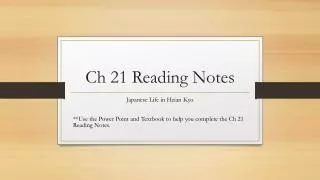 Ch 21 Reading Notes