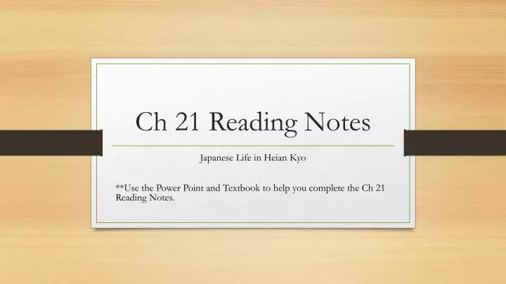 ch 21 reading notes