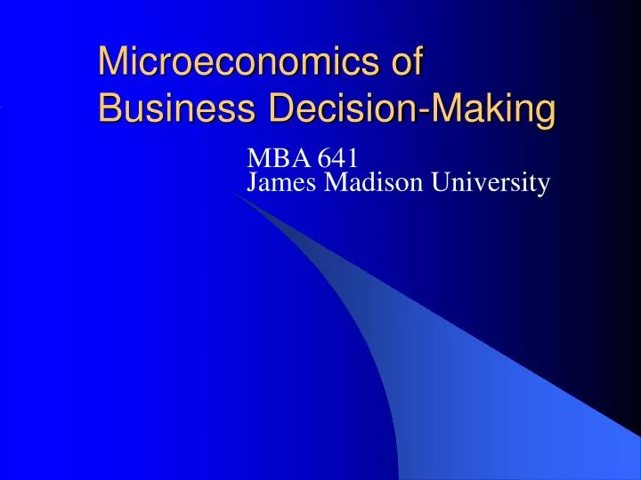 microeconomics of business decision making