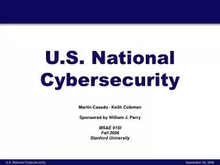 U.S. National Cybersecurity