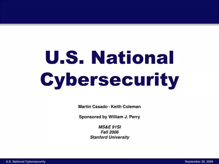 u s national cybersecurity