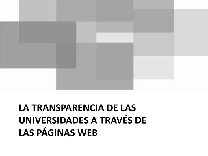 la transparencia de las universidades a trav s de las p ginas web