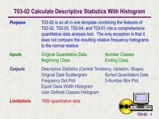 T03-02 Calculate Descriptive Statistics With Histogram