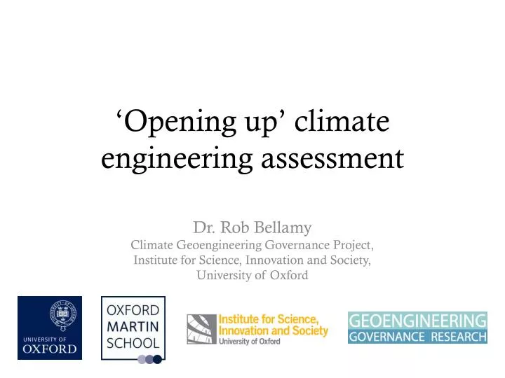 opening up climate engineering assessment