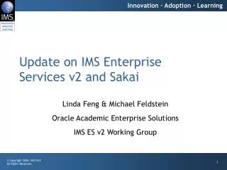 Update on IMS Enterprise Services v2 and Sakai