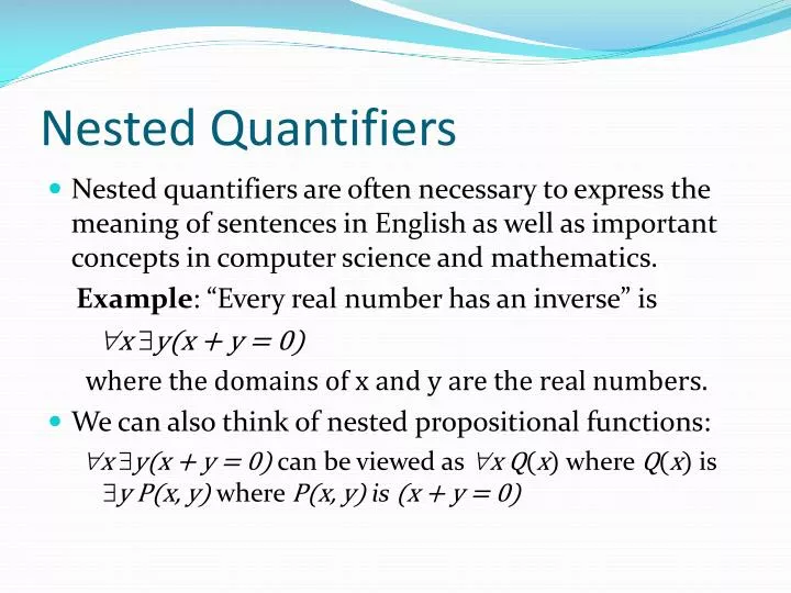 nested quantifiers