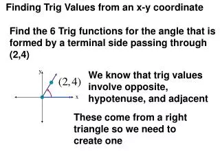 Finding Trig Values from an x-y coordinate